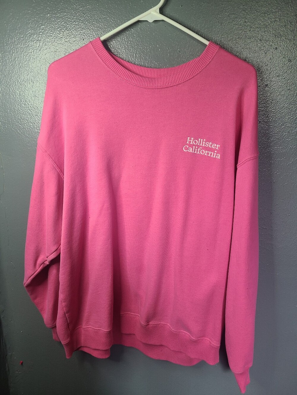 Hollister Pink Women's Crew Sweatshirt with Chest Logo